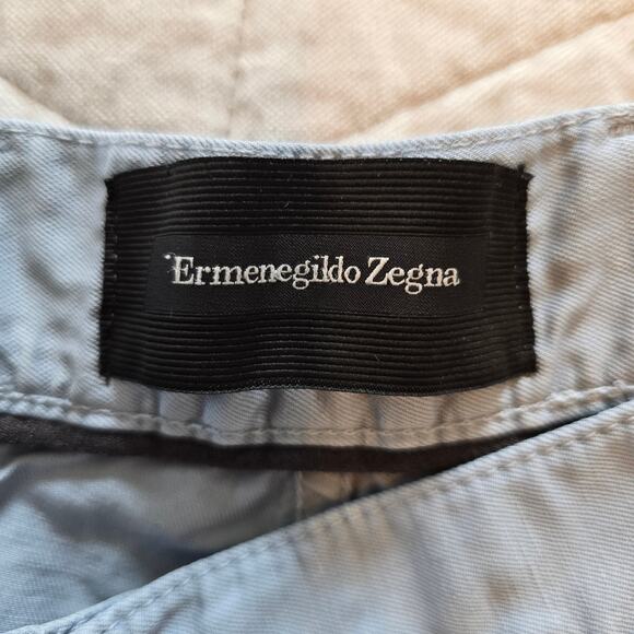 Ermenegildo Zegna Pants Men's 40 Blue Cotton Linen Blend Coastal Casual READ - Picture 6 of 12